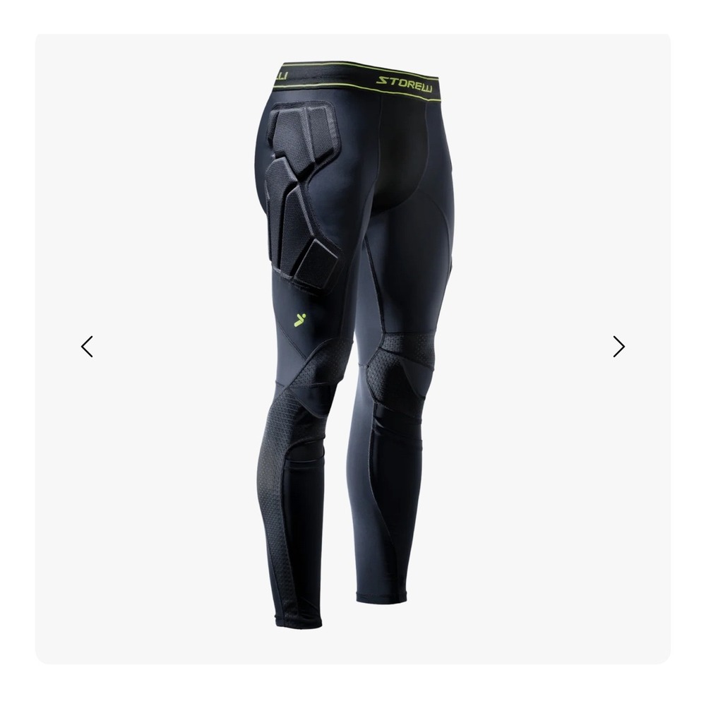 Storelli Exoshield Goalkeeper Training Pants Mens Small Black Padded Soccer